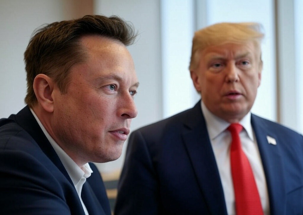 Elon Musk speaking in the Oval Office with social security documents on the table