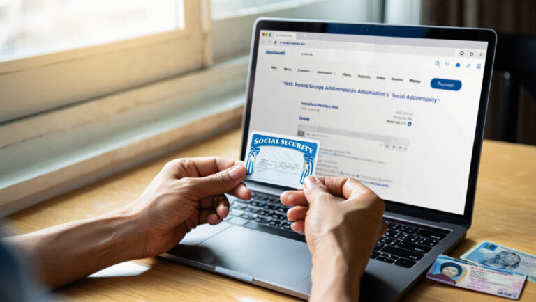 Step-by-step guide showing how to replace a lost or stolen Social Security card online through the official SSA website