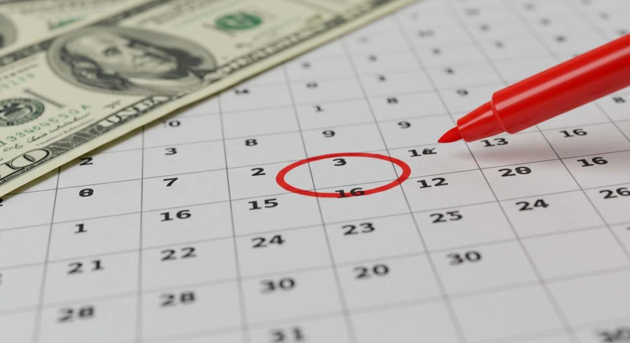 Calendar showing Social Security payments schedule for August deposit